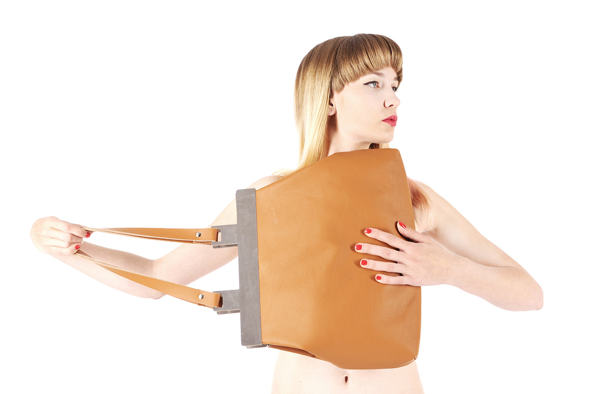 Leather handbag by Hana Coufalova